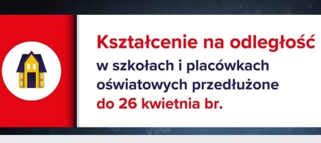 do 26 kwietnia kształcenie na odległość